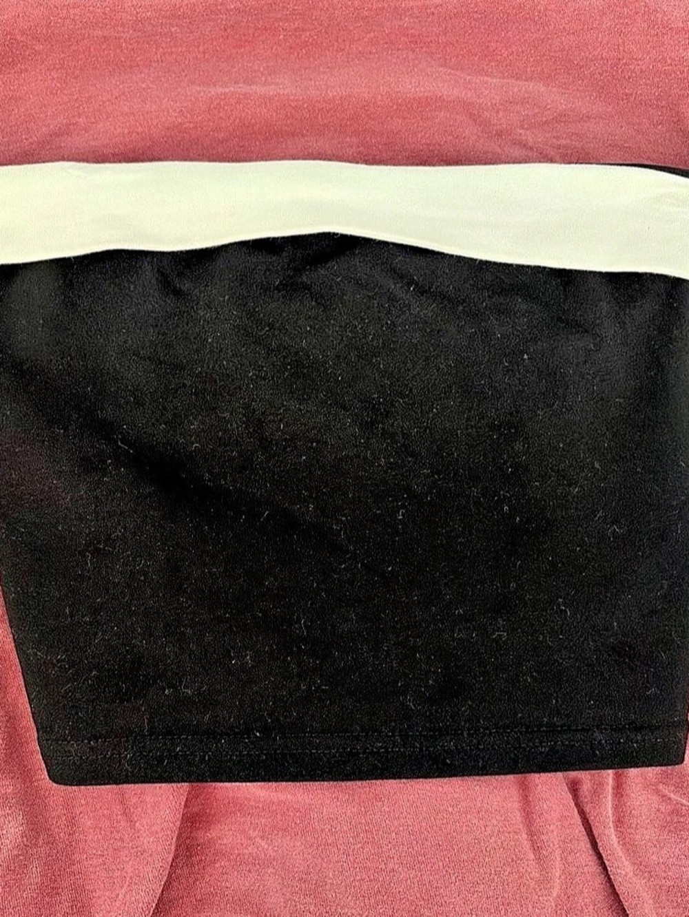 Black & White Strapless Crop Top Like New